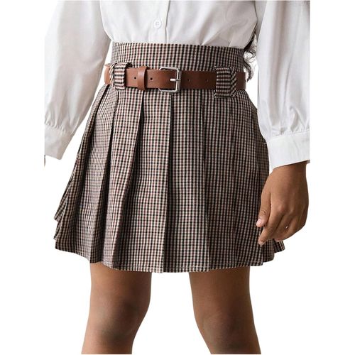Minifalda plisada a cuadros para niña, estilo Y2K