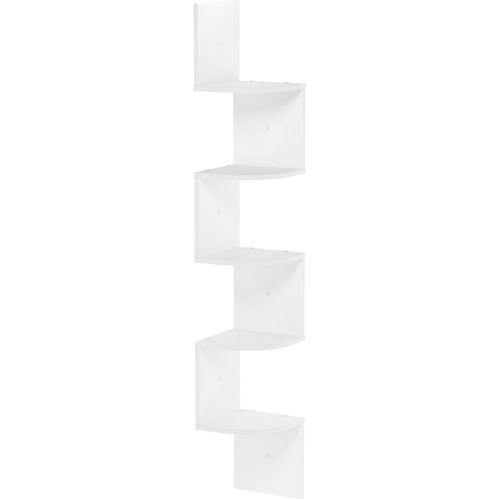 Estante esquinero de pared de 5 niveles, blanco