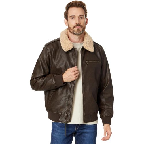 Levi's Chaqueta de aviador para hombre en cuero sintético y cuello suave