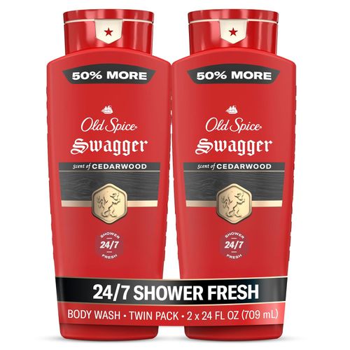 Old Spice Swagger Gel de baño con aroma a cedro, 2 unidades de 710 ml