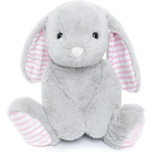 Conejo de peluche suave de 45 cm con orejas a rayas azules