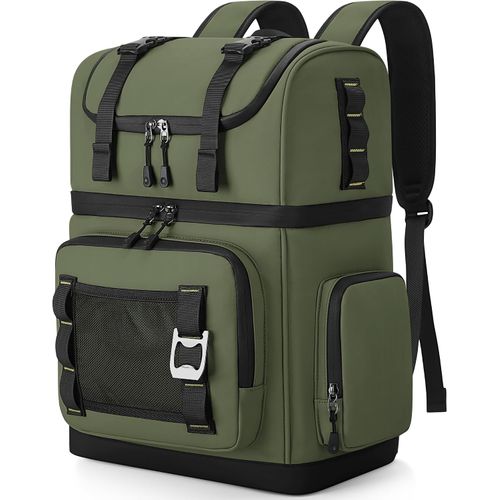 Mochila enfriadora impermeable con doble compartimento para 44 latas