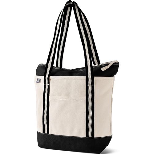 Lands' End Bolsa de lona con asa larga con cremallera superior