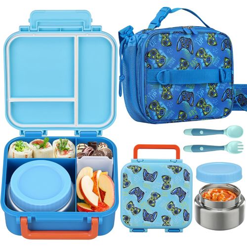 Lonchera para niños con caja Bento, bolsa térmica de acero inoxidable de 9 onzas