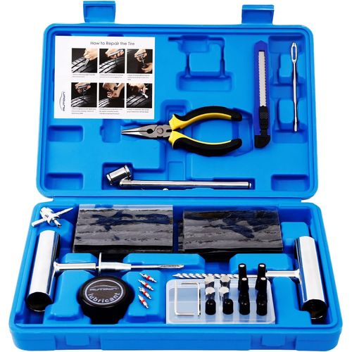 Kit de reparación de neumáticos de 68 piezas con mango en T