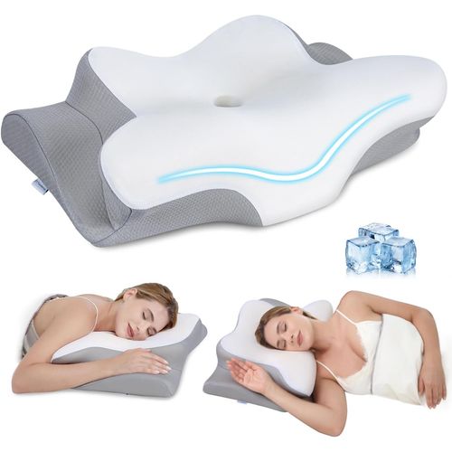 Almohada cervical para el cuello de espuma viscoelástica para aliviar el dolor de cuello