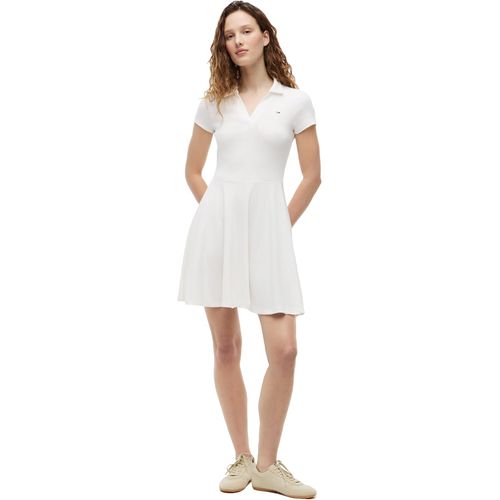 Tommy Jeans Vestido tipo polo casual de algodón de manga corta para mujer