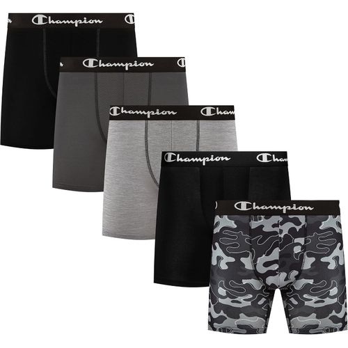 Champion Calzoncillos tipo bóxer Performance para hombre, paquete de 5