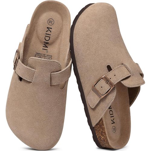 Zuecos KIDMI de gamuza auténtica para mujer y hombre