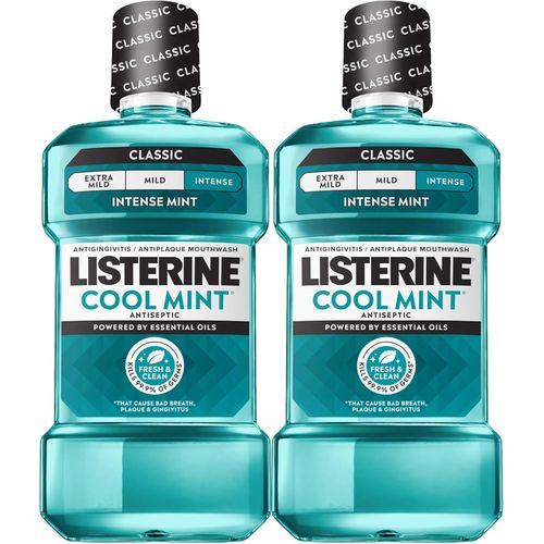 Listerine Cool Mint Intense enjuague bucal antiséptico, 2 × 1 L