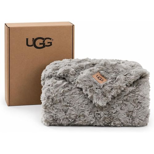 UGG Adalee manta reversible gris de piel sintética, 127 × 177 cm