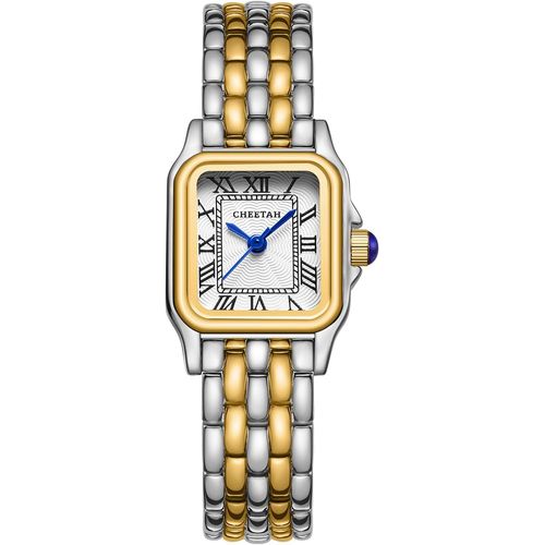 Reloj bicolor vintage para mujer con números romanos