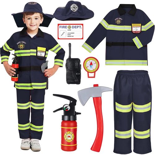 Disfraz de bombero para niños con herramienta