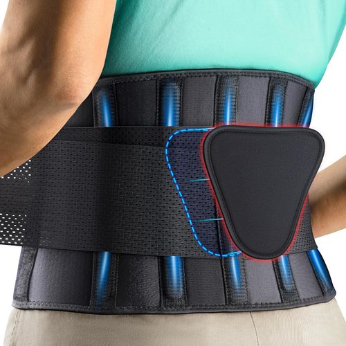 FEATOL - Cinturón de apoyo lumbar, soporte para alivio del dolor de espalda