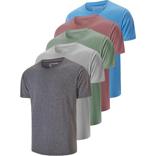 Paquete de 5 camisetas Dry Fit para hombre, atléticas, para correr, gimnasio
