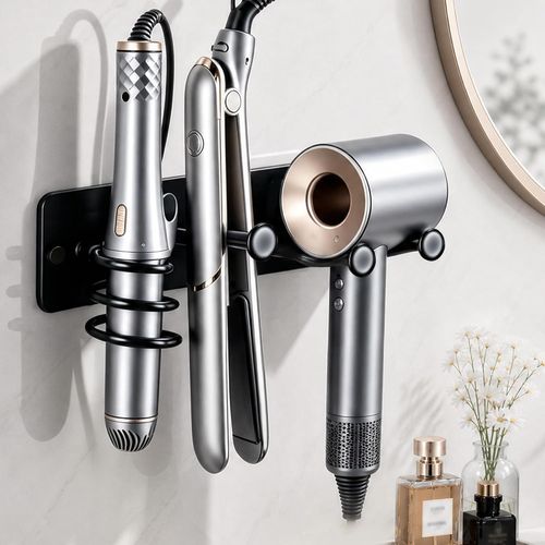 Organizador de pared 3 en 1 para secador y herramientas de cabello