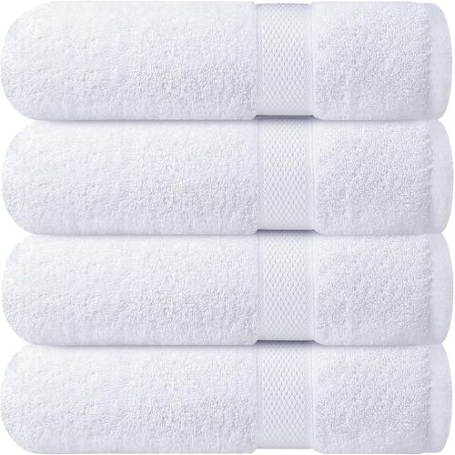 Toallas de baño Infinitee Xclusives de algodón 100 % hilado en anillo, Paquete de 4