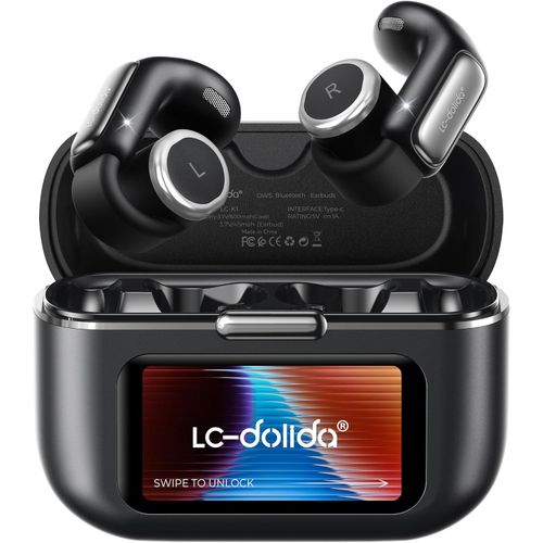 Auriculares inalámbricos de oreja abierta con pantalla LED inteligente con clip