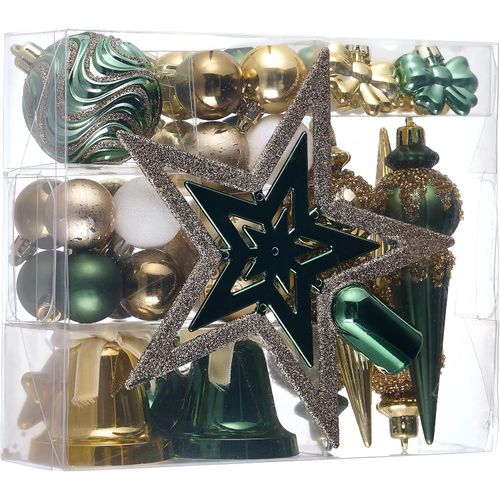 Set de 35 adornos navideños con estrella para árbol