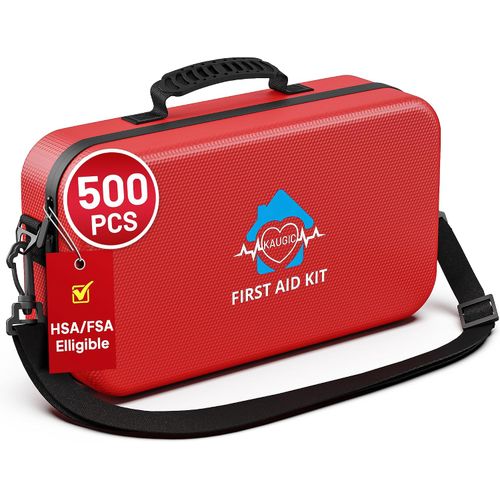 Kit de primeros auxilios de carcasa dura impermeable de 500 piezas