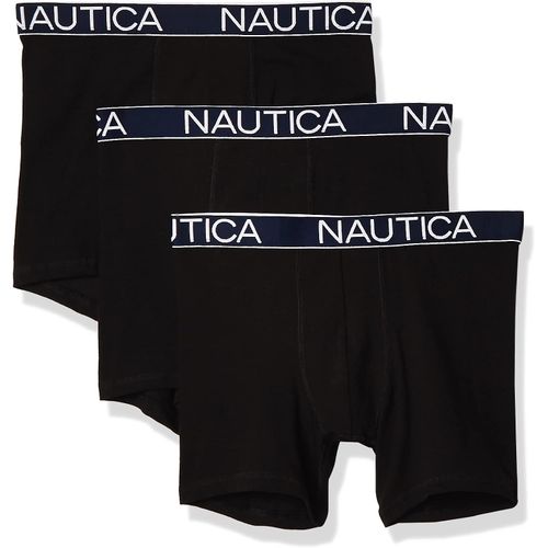 Nautica Calzoncillos tipo bóxer elásticos de algodón clásico para hombre, paquete de 3