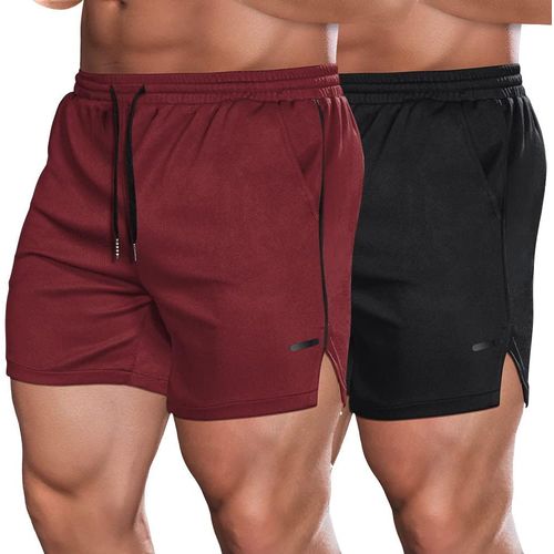 COOFANDY Paquete de 2 pantalones cortos de entrenamiento de gimnasio