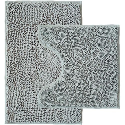 Juego de 2 alfombras de baño, tapetes de baño de felpilla súper absorbentes