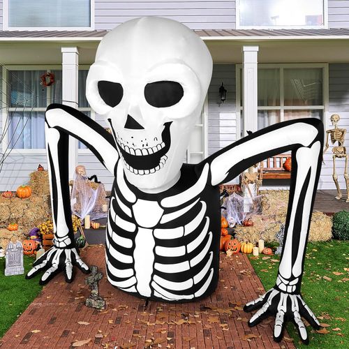 Esqueleto Inflable de Halloween con LED, 1,68 m
