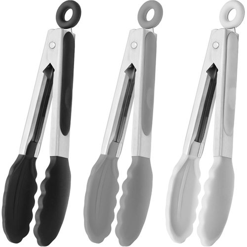 Juego de 3 Pinzas Pequeñas de Silicona de 18 cm