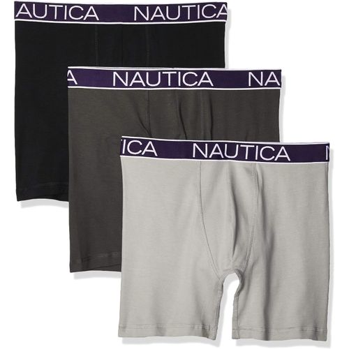Nautica Men's 3-Pack Classic Cotton Stretch Boxer Briefs