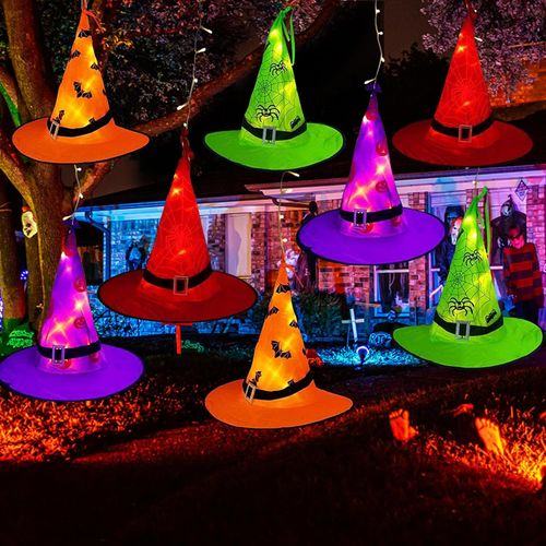 Luces de sombrero de bruja de Halloween para decoración al aire libre, 8