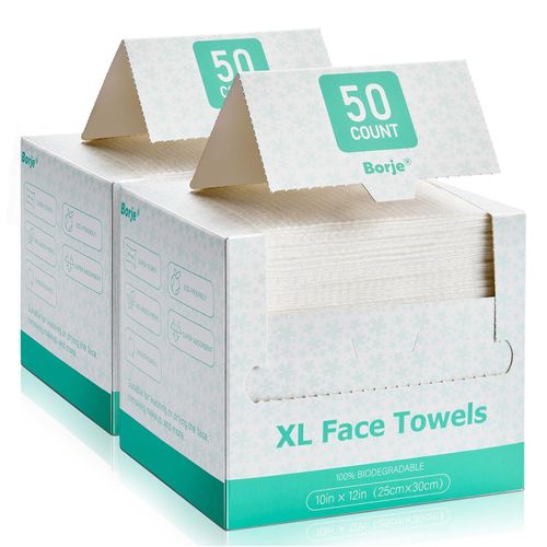 Toallas faciales XXL, toalla facial desechable de 10 x 12 pulgadas, 100 unidades