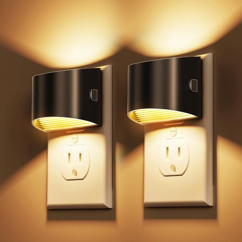 Luces nocturnas LED enchufables en la pared, paquete de 2