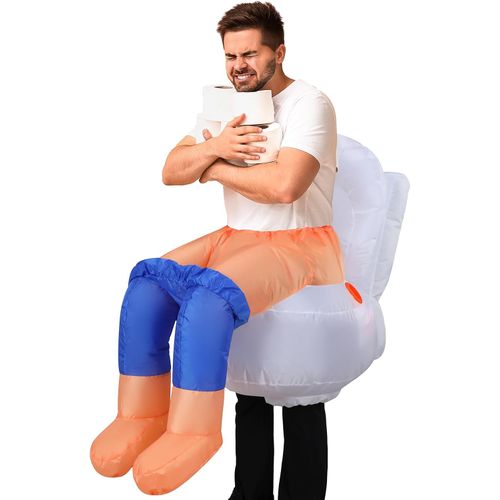 Disfraz Inflable de Inodoro para Adultos con Soplador