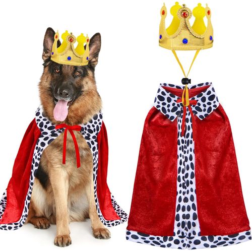 Disfraz de Rey para Perro Talla L con Capa y Corona