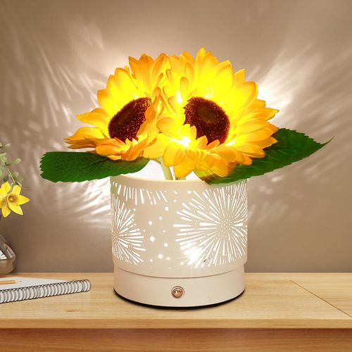Lámpara LED Táctil de Girasol Recargable USB, 3 Tonos