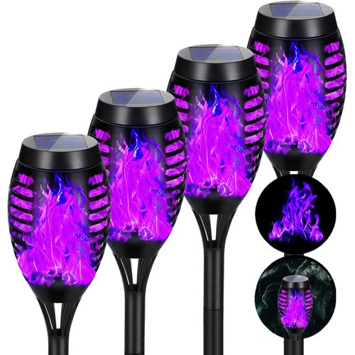 Luces solares de Halloween moradas para exteriores