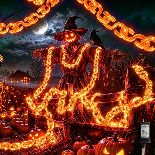 Cadena de luces de Halloween de 10 pies, luces naranjas