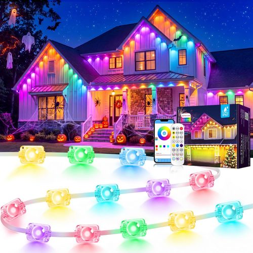Luces permanentes para exteriores de 150 pies para la casa