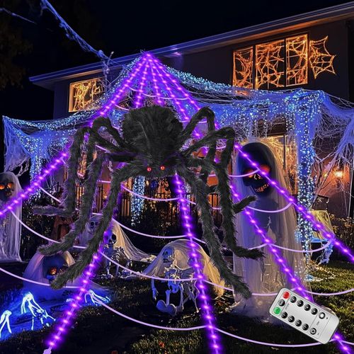 Luces de decoración de Halloween con telarañas más brillantes