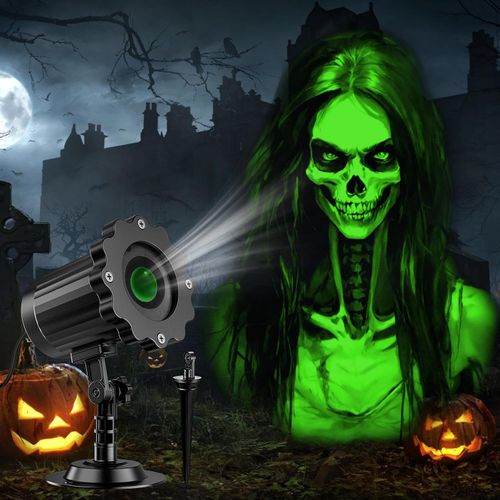 Proyector de Halloween para exteriores, patrones 3D dinámicos HD mejorados en 3D