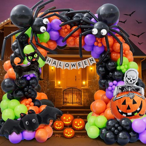 Kit de arco de guirnalda de globos de Halloween de 173 piezas