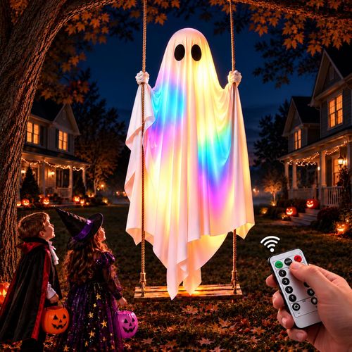 Decoraciones de Halloween para exteriores, fantasma colgante grande de 5.5