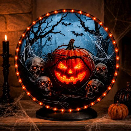Decoraciones iluminadas de Halloween que funcionan con pilas