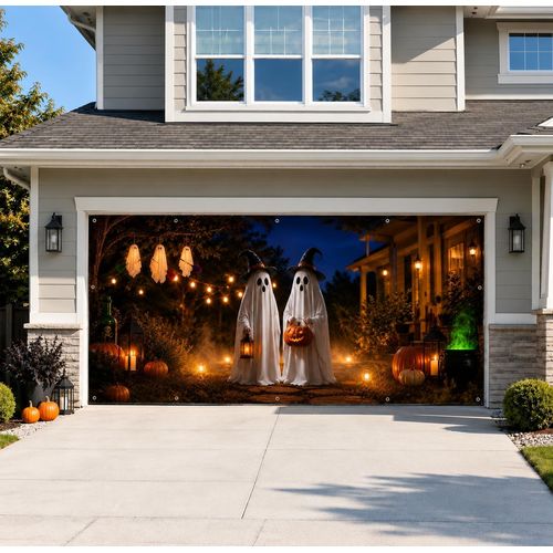 Decoración de Halloween para puerta de garaje de 7 x 16 pies
