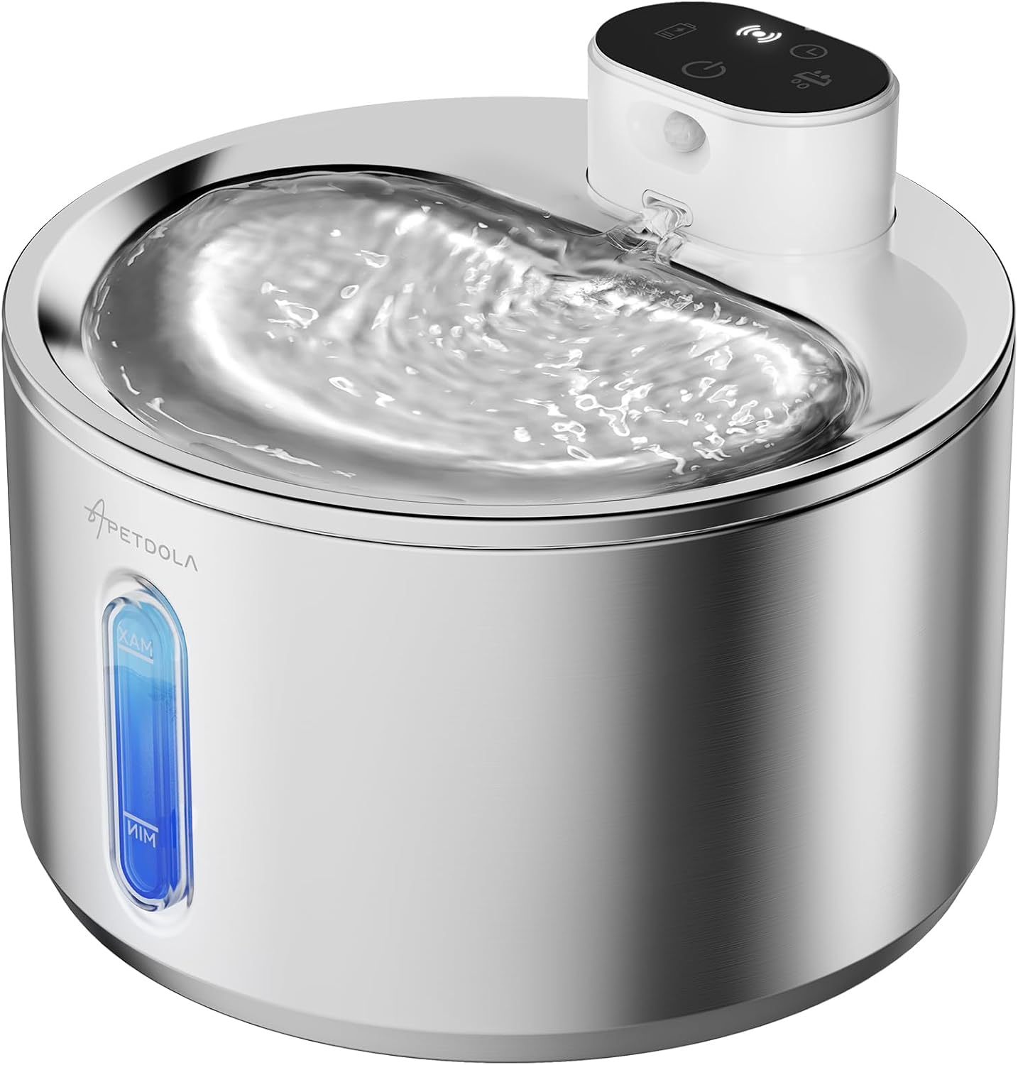 Fuente de agua para gatos de acero inoxidable, 135fl-oz/4L