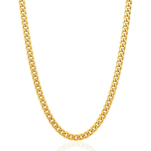 invicta Collar de acero chapado en oro para hombre, 0.236 in de ancho, 24