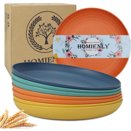 Pack 8 Platos 22,9 cm Paja de Trigo Irrompibles