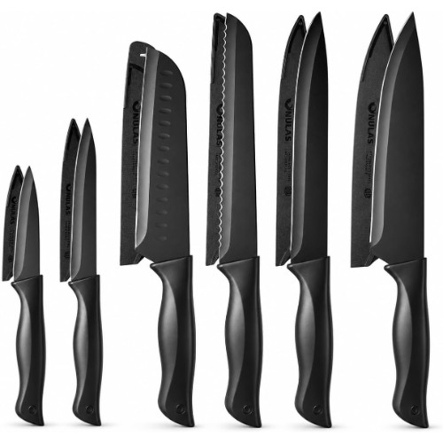 Juego de cuchillos de cocina de 13 piezas con autoafilado y protectores - ¡CUPÓN!