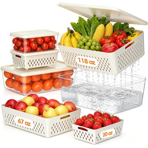 Recipientes de almacenamiento de frutas para refrigerador con tapa suave